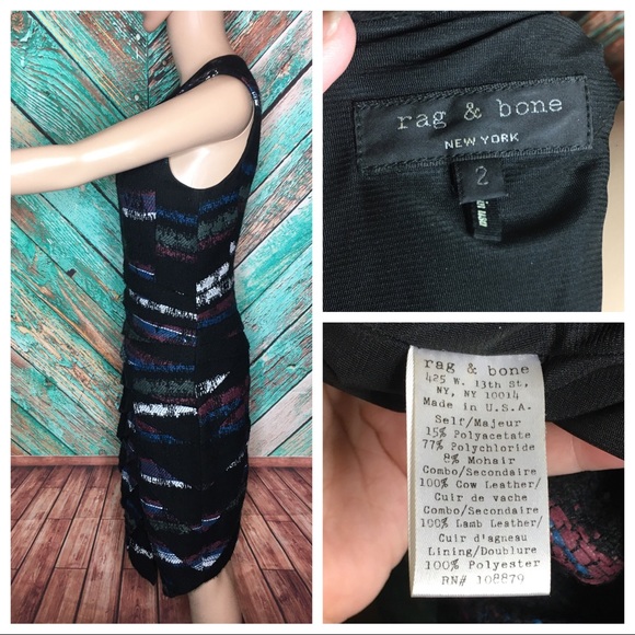 Rag & Bone Mohair Blnd Dress With Leather … - Picture 3 of 6